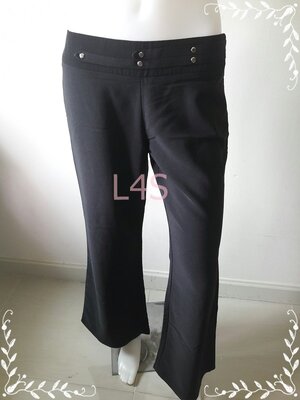 FF01452 กางเกงผ้า ขายาว สีดำ เอว 30 นิ้ว