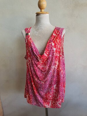 FF05074 เสื้อผ้ามือสอง สาวอวบ พลัสไซส์ สีส้มแดง แบรนด์ GEORGE อก 44-50นิ้ว