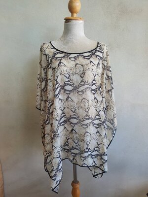 FF05073 เสื้อผ้าชีฟอง มือสอง สาวอวบ พลัสไซส์ อก FREE