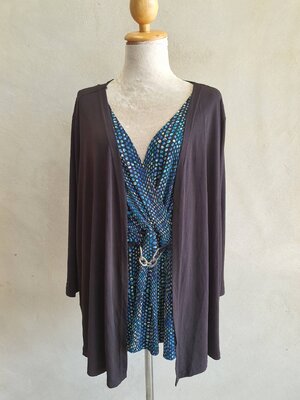 FF05033 เสื้อคลุมมือสอง ชุดติดกัน แบรนด์ JACLYN SMITH อก free-60 นิ้ว