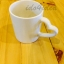 แก้วเซรามิคเคลือบสีขาว 11 Oz. ( หูจับเป็นรูปหัวใจ )