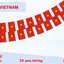 ธงชาติเวียดนาม (ธงราวเวียดนาม) Cờ nhỏ việt nam Vietnam Small Flag Decoration ธงชาติประเทศเวียดนาม สำหรับประดับตกแต่งในงาน ตกแต่งสถานที่ ราคาถูก