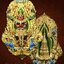 เหรียญท้าวเวสสุวรรณทรงดอกจำปี รุ่นอุรังคพิทักษ์ วัดพระธาตุพนม จ.นครพนม เนื้อบรอนซ์ ชุบทองแท้ลงยา แบบ๒