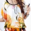 เสื้อตัวยาว คลุมสะโพก ผ้านุ่มทิ้งตัว โทนส้มพิมพ์ลาย พร้อมสายผูกเอว