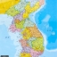 แผนที่ประเทศเกาหลีล่าสุด 한국 국가지도 두가지면 The Newest Korea Country Map โปสเตอร์เคลือบพลาสติกสี่สีแผนที่ประเทศเกาหลี ล่าสุด (1 ด้าน)