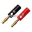 (แพค 1 คู่) บานาน่าปลั๊ค Banana Plug ตัวผู้สีดำ-แดง ด้ามพลาสติคแกนทอง แบบขันสกรู