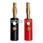 (แพค 1 คู่) บานาน่าปลั๊ค Banana Plug ตัวผู้สีดำ-แดง ด้ามพลาสติคแกนทอง แบบขันสกรู