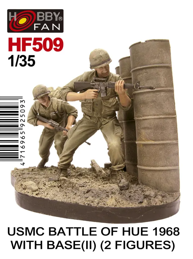 โมเดลฟิกเกอร์ AFV ขนาด 1/35 HF509 U.S. MARINES BATTLE OF HUE 1968 (2) WITH BASE