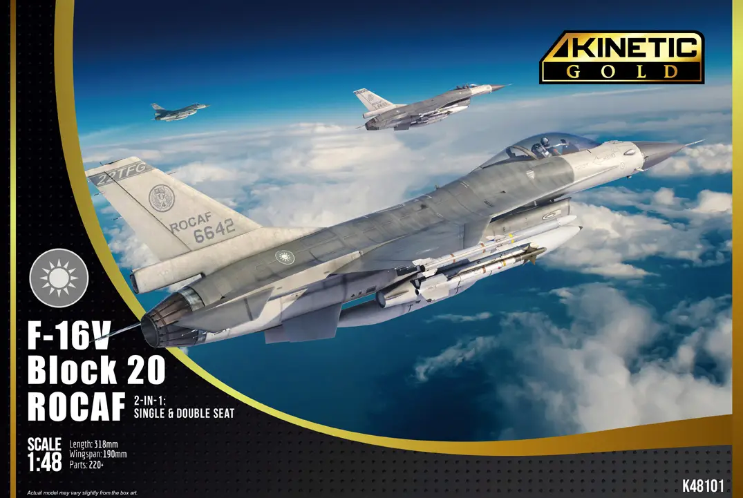 KI-K48101 Kinetic 1/48 F-16V Block 20 ROCAF (Single/Twin Seater 2 in 1)